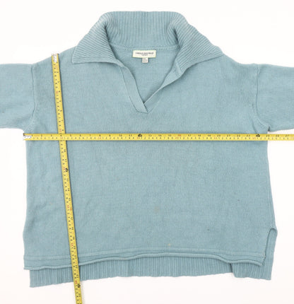 Carolyn Donnelly Women's Blue V-Neck Knit Jumper Size M