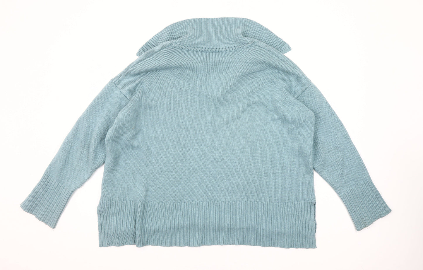 Carolyn Donnelly Women's Blue V-Neck Knit Jumper Size M