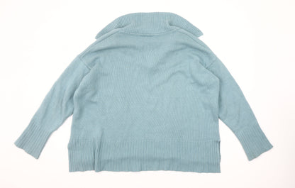 Carolyn Donnelly Women's Blue V-Neck Knit Jumper Size M