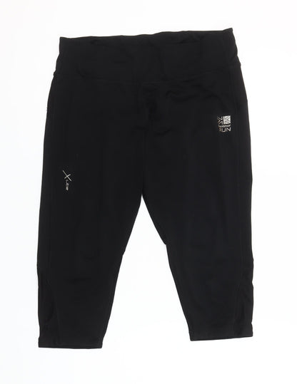 Karrimor Women Black Capri Running Leggings Size 14 Stretch Fit