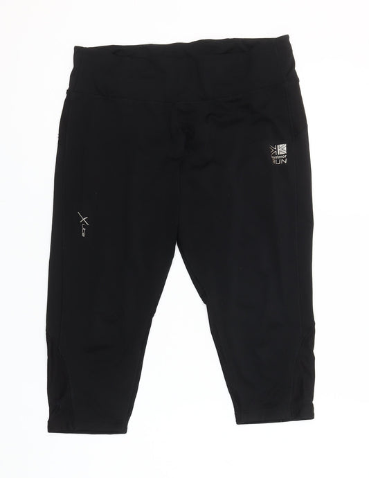 Karrimor Women Black Capri Running Leggings Size 14 Stretch Fit