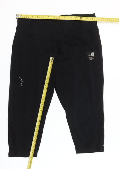 Karrimor Women Black Capri Running Leggings Size 14 Stretch Fit
