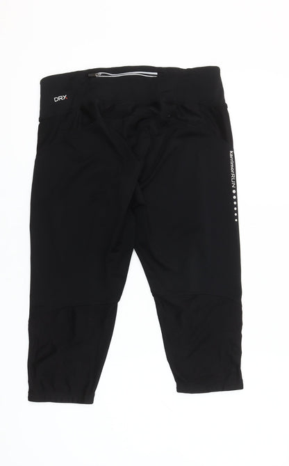 Karrimor Women Black Capri Running Leggings Size 14 Stretch Fit