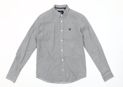 Diesel Men's Black Geometric Long Sleeve Slim Fit Button-Up Shirt M