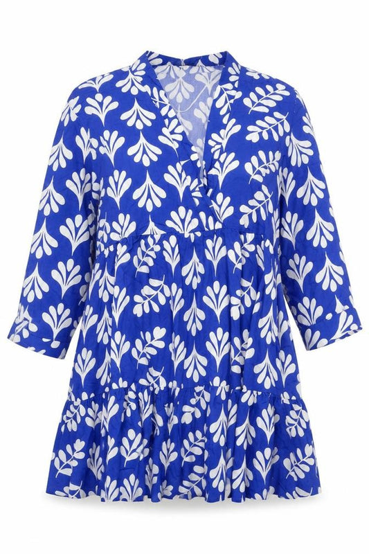 Dunnes Stores Women’s Blue Floral Ruffle Short Dress Size XL