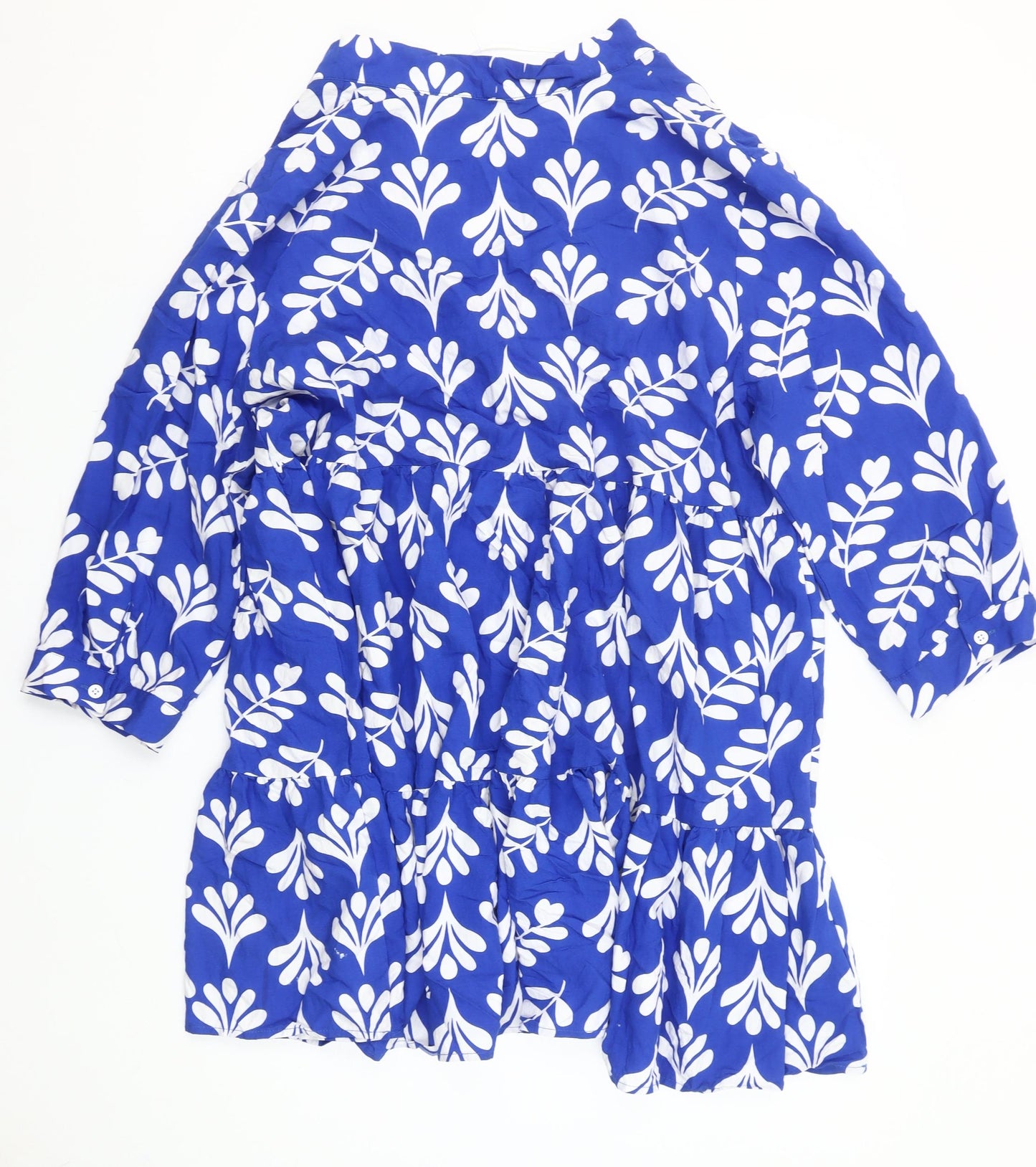 Dunnes Stores Women’s Blue Floral Ruffle Short Dress Size XL