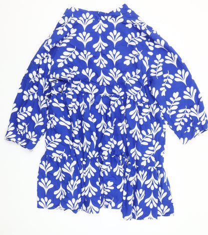 Dunnes Stores Women’s Blue Floral Ruffle Short Dress Size XL