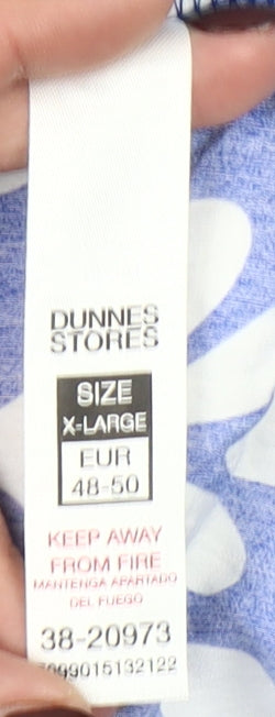 Dunnes Stores Women’s Blue Floral Ruffle Short Dress Size XL