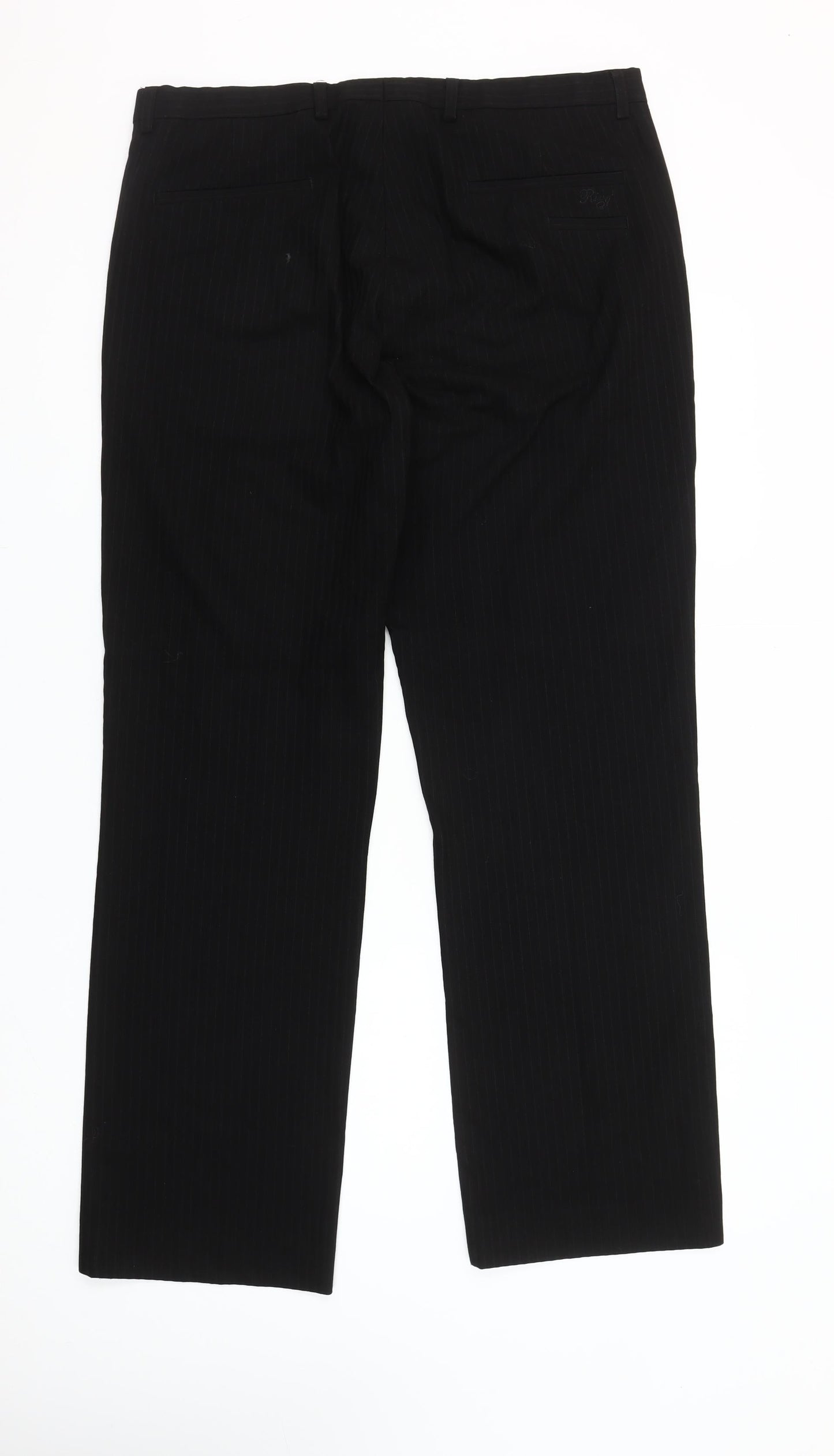 River Island Men's Black 36R Regular Fit Dress Pants Trousers