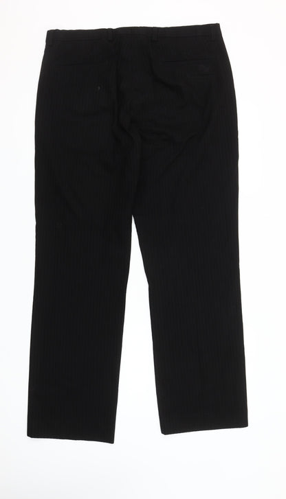 River Island Men's Black 36R Regular Fit Dress Pants Trousers