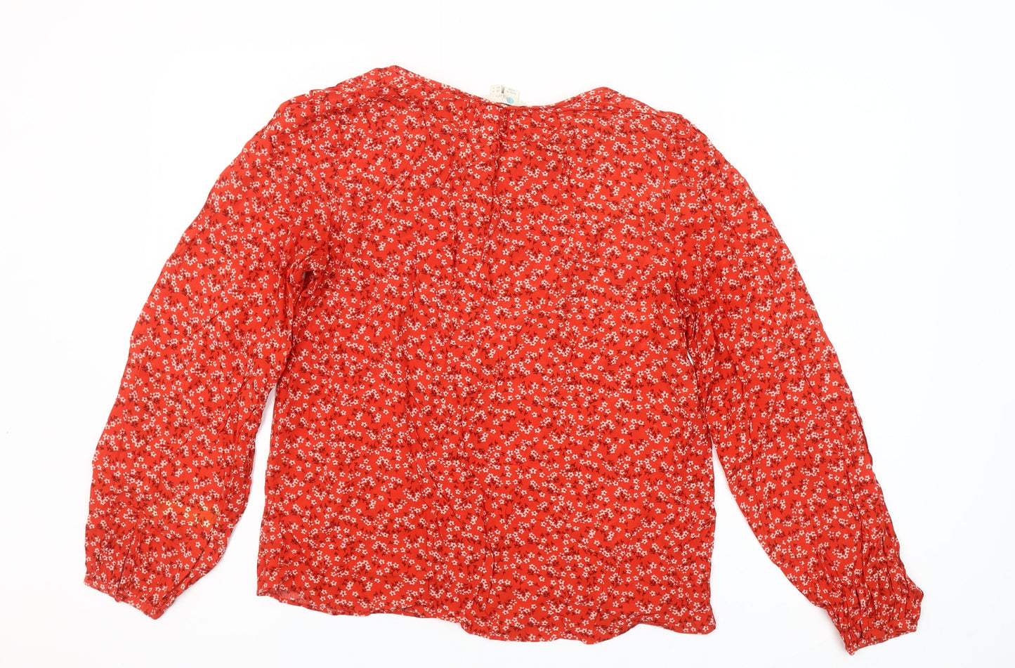 Boden Women’s Red Floral Viscose Tunic Blouse UK 8 Long Sleeve