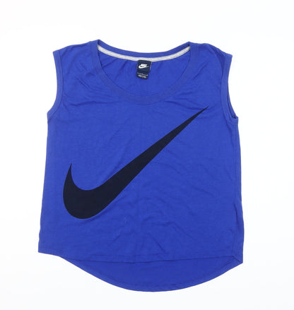 Nike Women's Blue Sleeveless Tank Top Large Sports Activewear