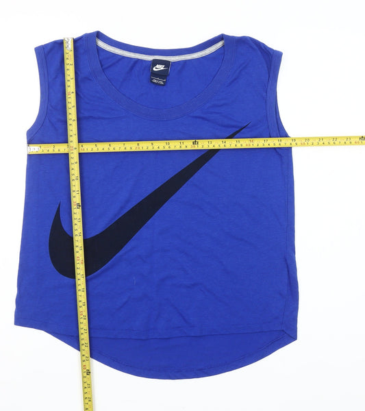 Nike Women's Blue Sleeveless Tank Top Large Sports Activewear