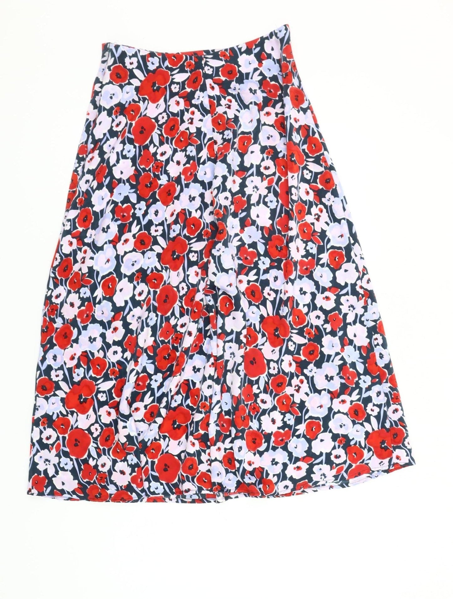 Vila Womens Multicoloured Floral Midi A-Line Skirt Size 8