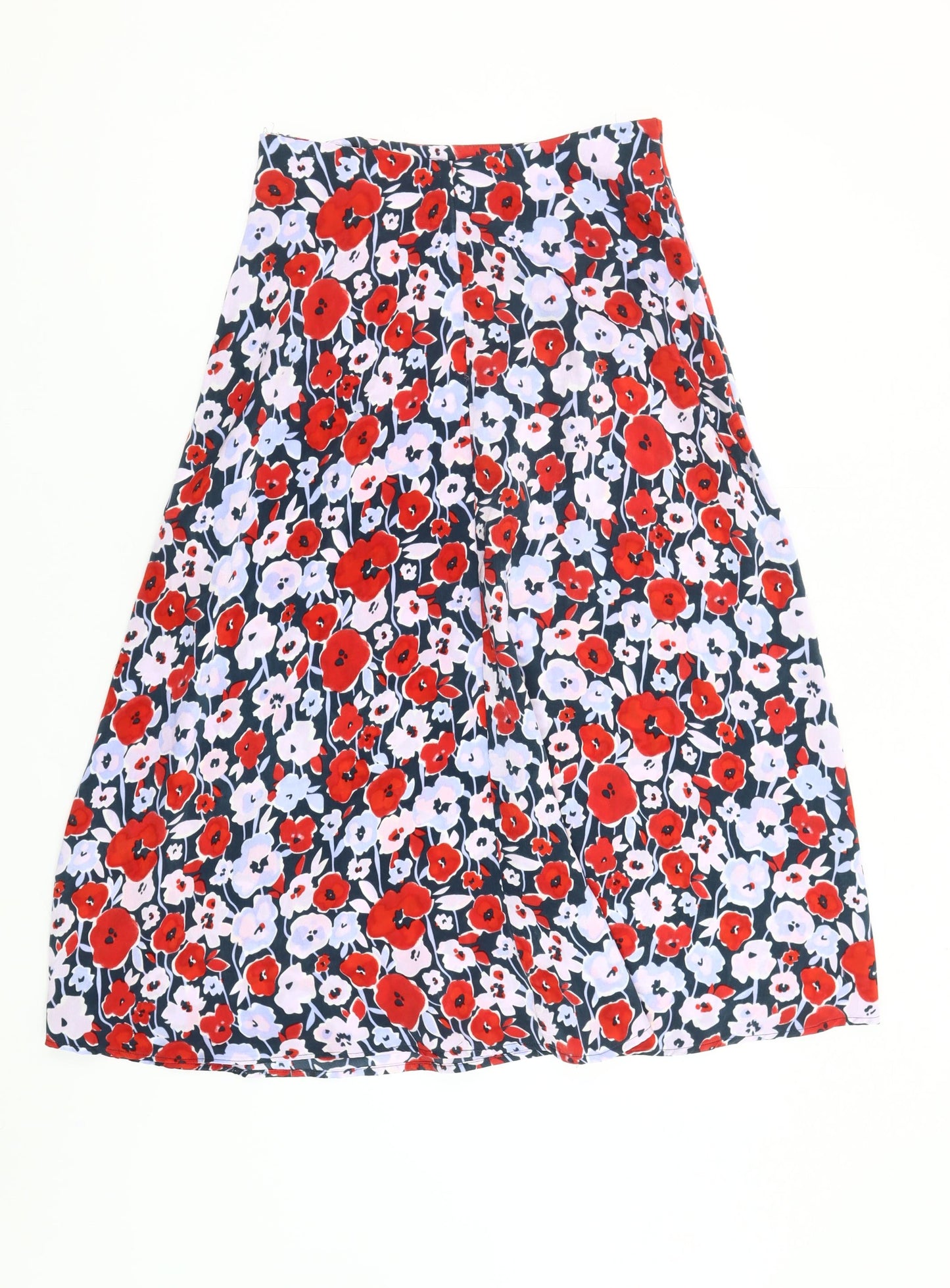 Vila Womens Multicoloured Floral Midi A-Line Skirt Size 8