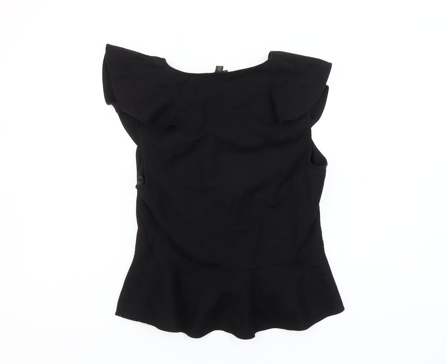 Ted Baker Women's Black Ruffle Wrap Blouse Size 12