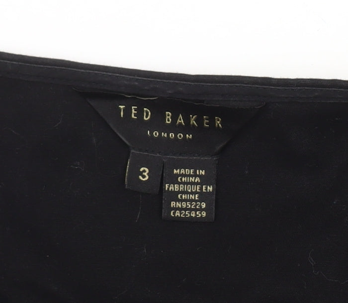 Ted Baker Women's Black Ruffle Wrap Blouse Size 12