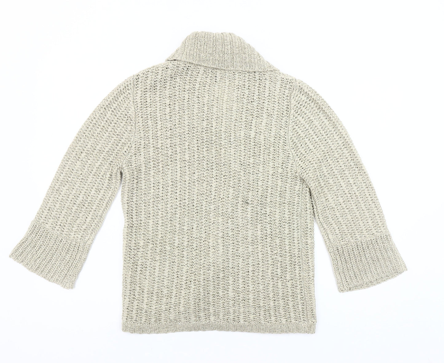Debenhams Women Beige Open Knit Cardigan Size 10 3/4 Sleeve