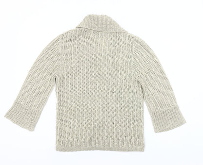 Debenhams Women Beige Open Knit Cardigan Size 10 3/4 Sleeve