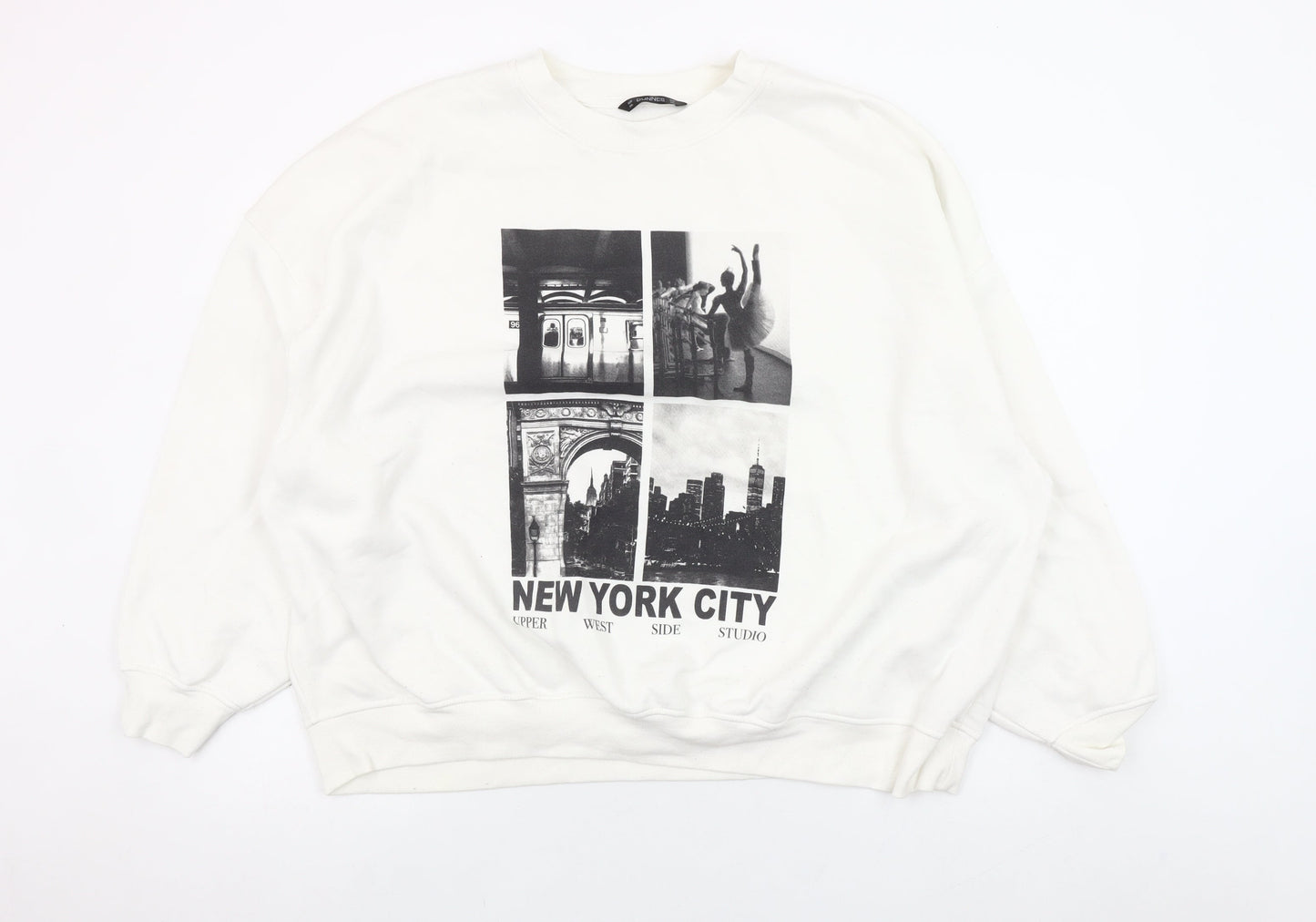 Dunnes Womens White New York City Graphic Pullover Sweatshirt XXL