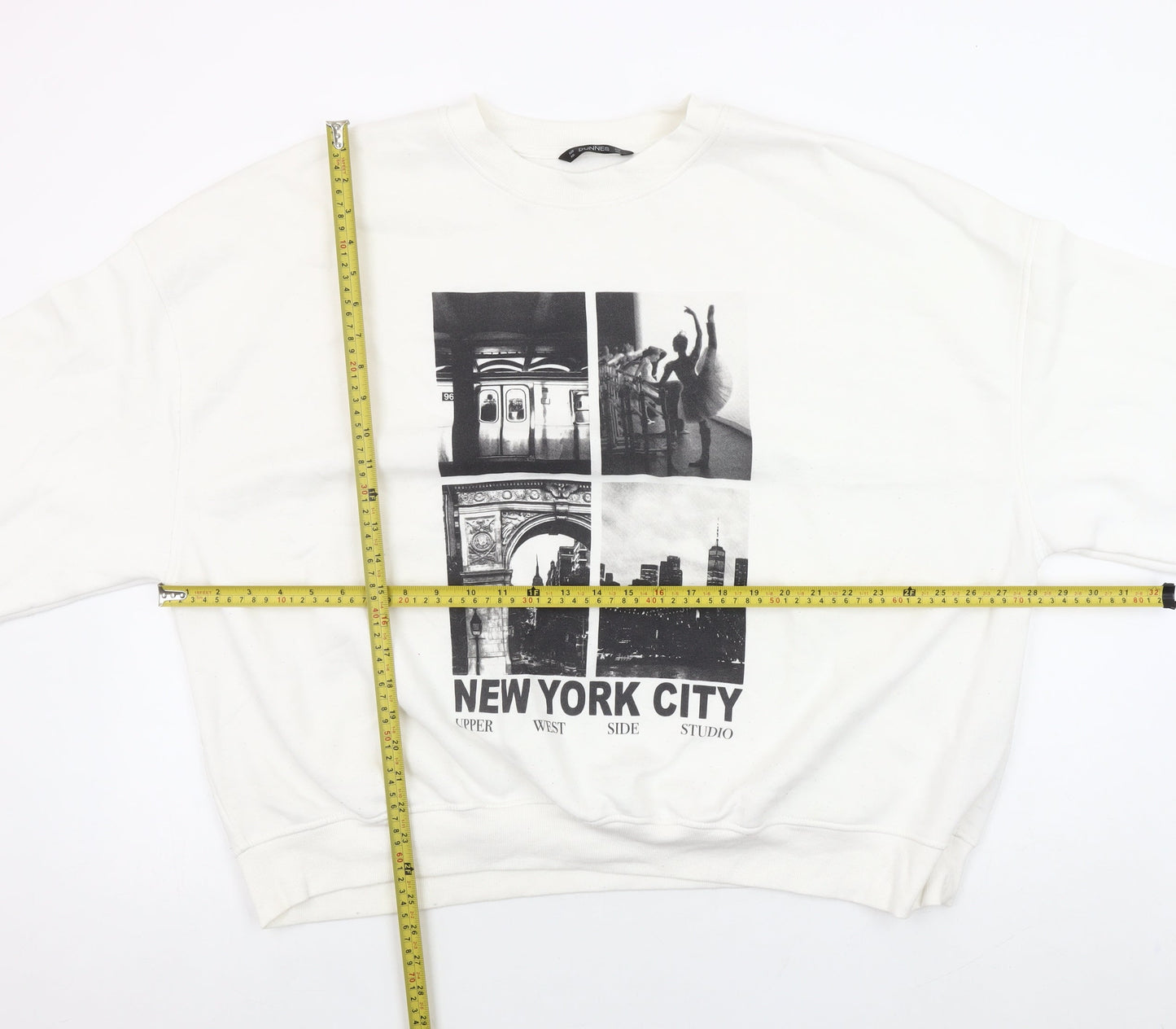 Dunnes Womens White New York City Graphic Pullover Sweatshirt XXL
