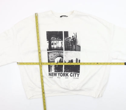 Dunnes Womens White New York City Graphic Pullover Sweatshirt XXL