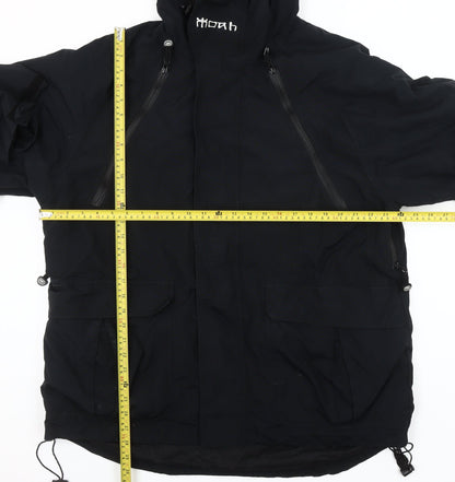 Moah Men’s Black XL Hooded Parka Jacket with Zip Pockets