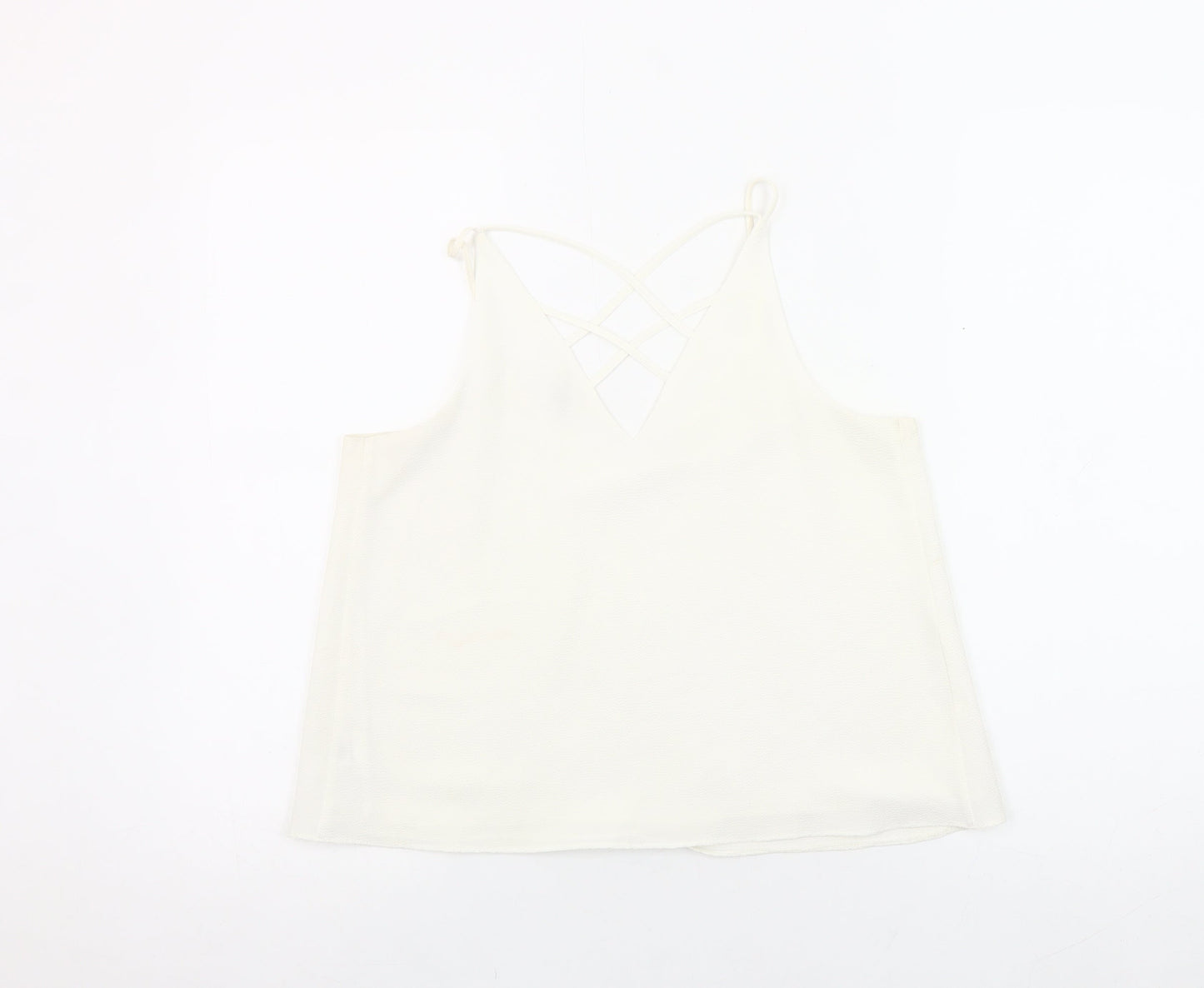 River Island Women’s Ivory Strappy Camisole Vest Top Size 8