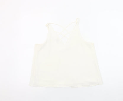 River Island Women’s Ivory Strappy Camisole Vest Top Size 8