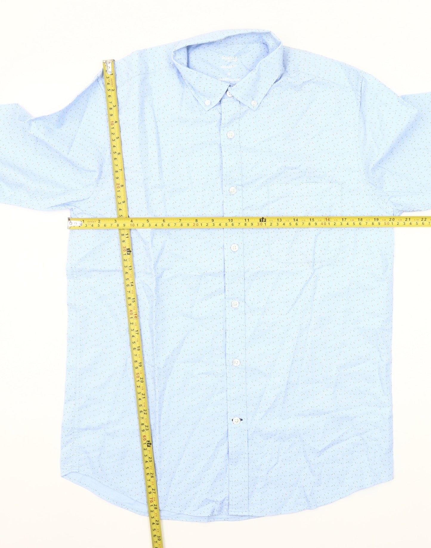 Dunnes Stores Men's Blue Regular Fit Oxford Button-Up Shirt M