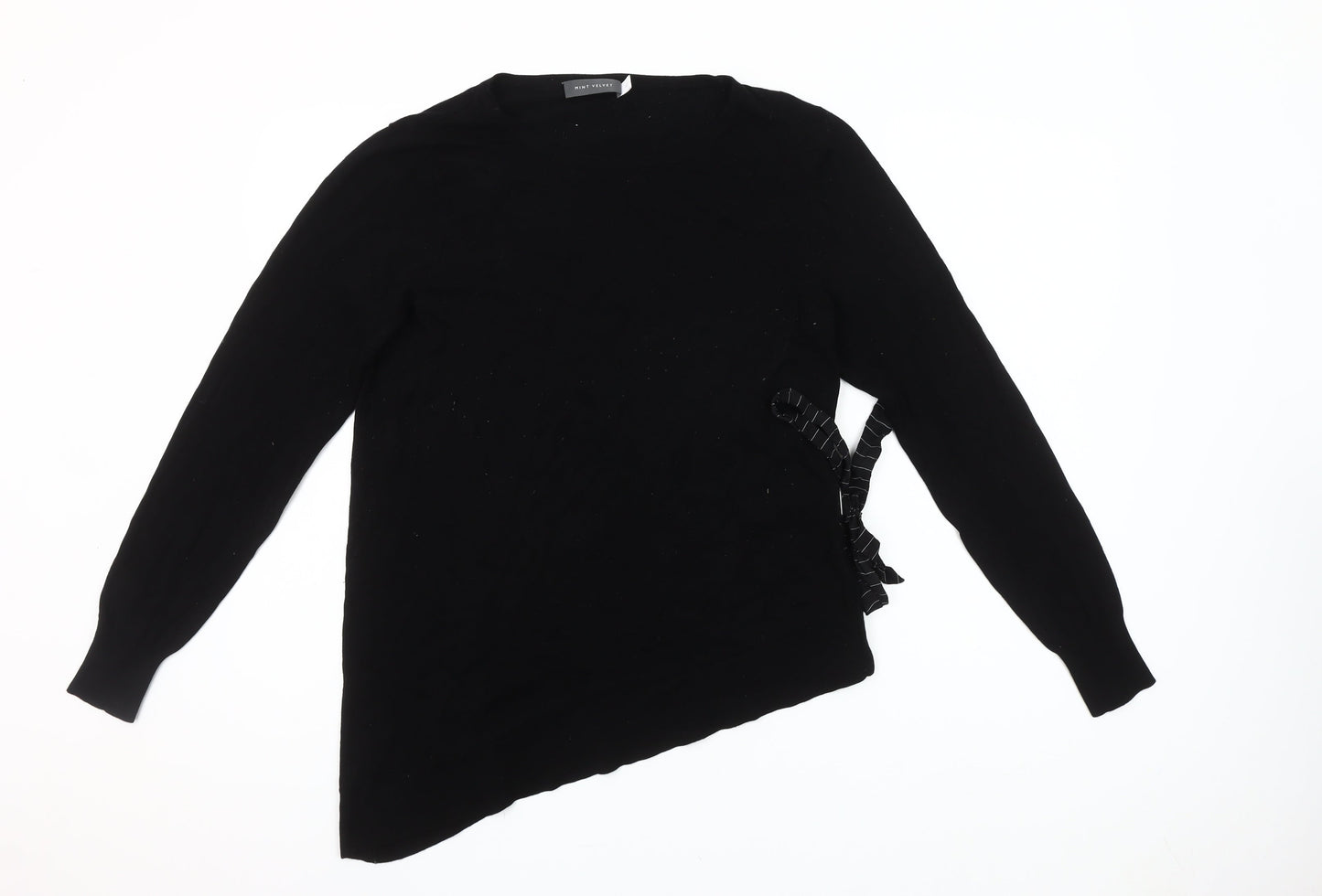 Mint Velvet Women’s Black Asymmetric Bow Jumper Size 12