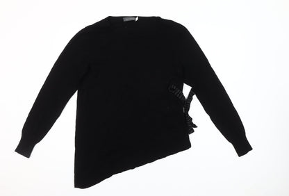 Mint Velvet Women’s Black Asymmetric Bow Jumper Size 12