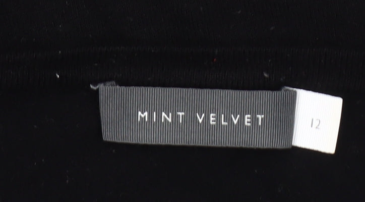 Mint Velvet Women’s Black Asymmetric Bow Jumper Size 12