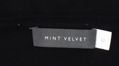 Mint Velvet Women’s Black Asymmetric Bow Jumper Size 12