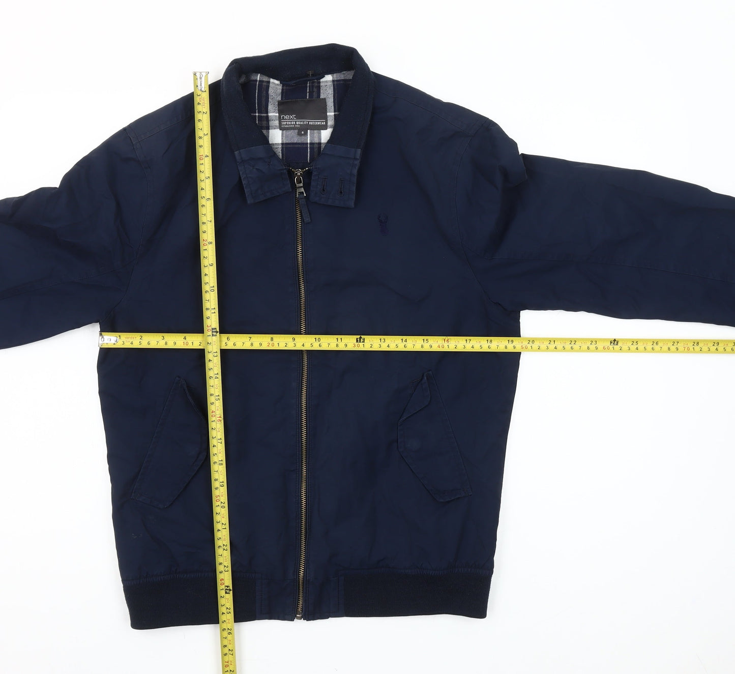 Next Men's Blue Bomber Jacket Size S Cotton Nylon Casual