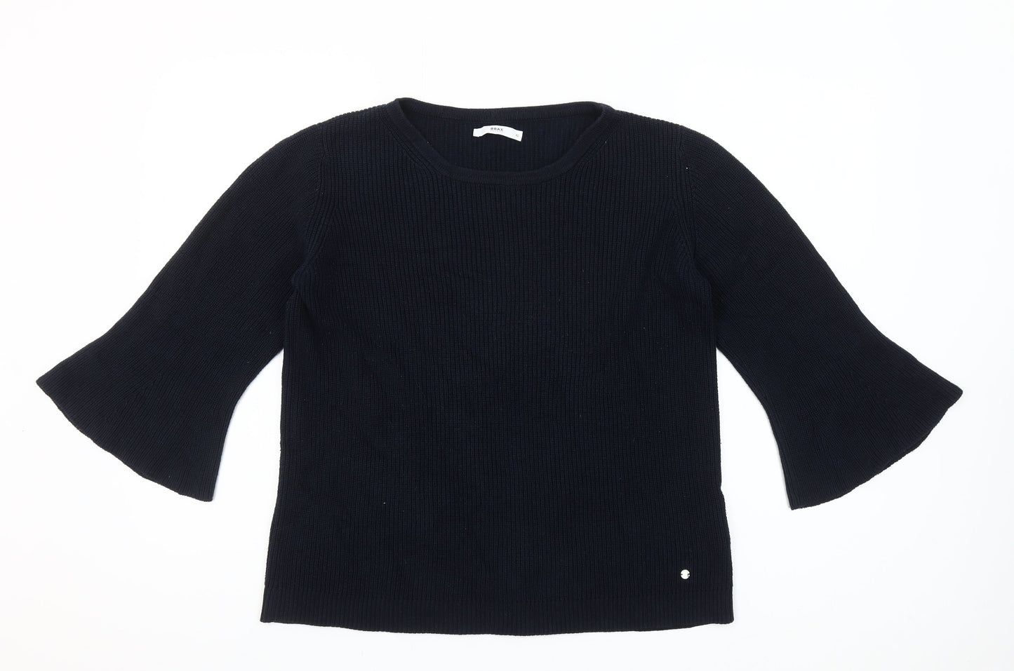 Brax Women Black 3/4 Flared Sleeve Knit Jumper Size 16
