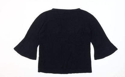 Brax Women Black 3/4 Flared Sleeve Knit Jumper Size 16
