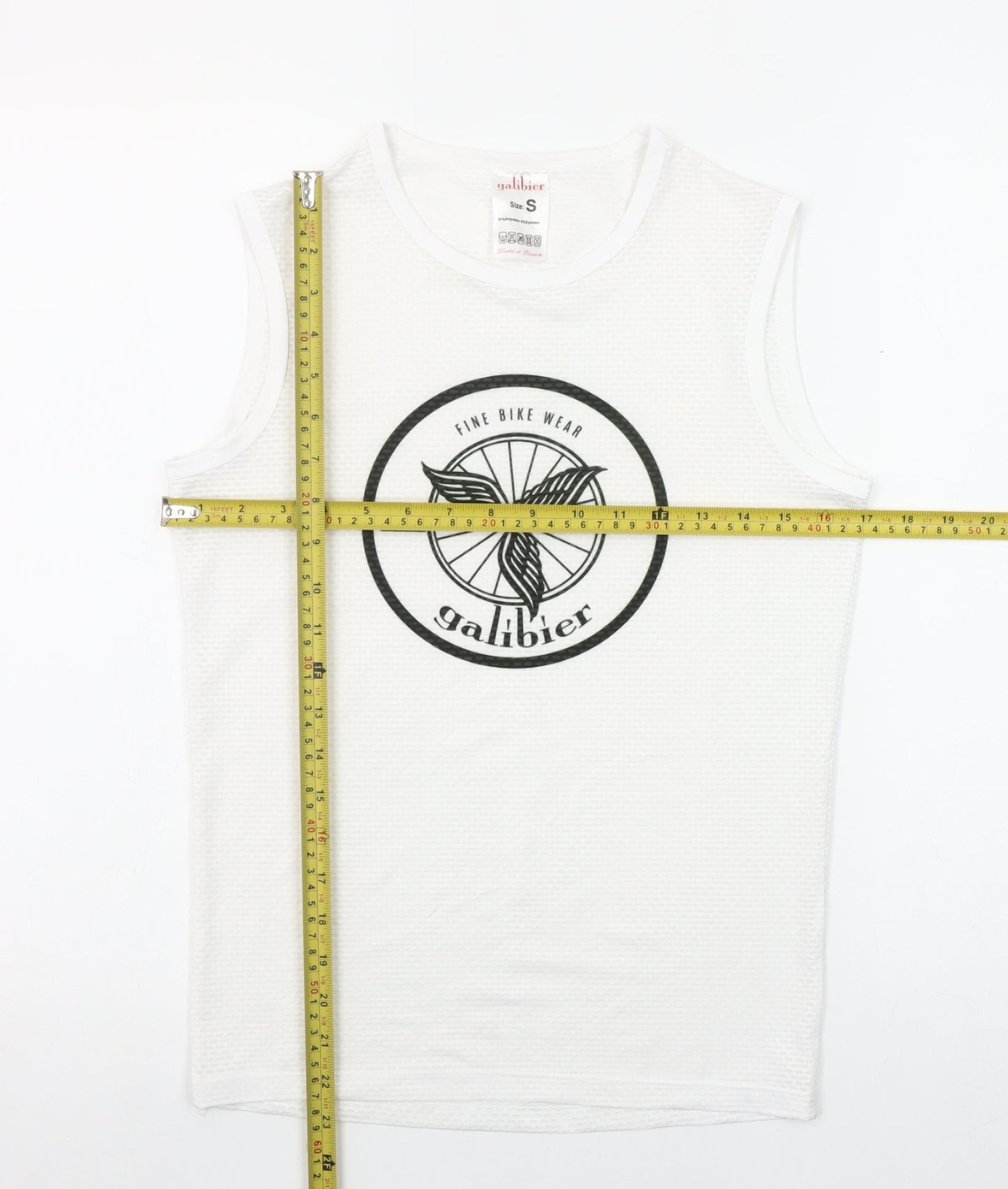 Galibier Womens White Sleeveless Sports Tank Top Size S