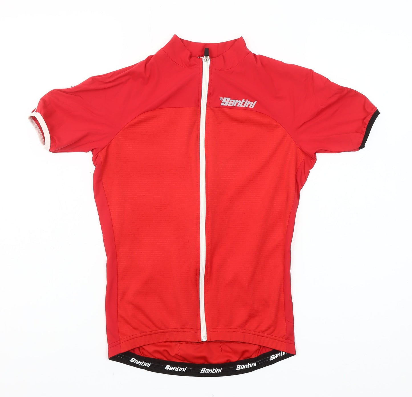 Santini Men's Red Cycling Jersey S Short Sleeve Full Zip Activewear Top