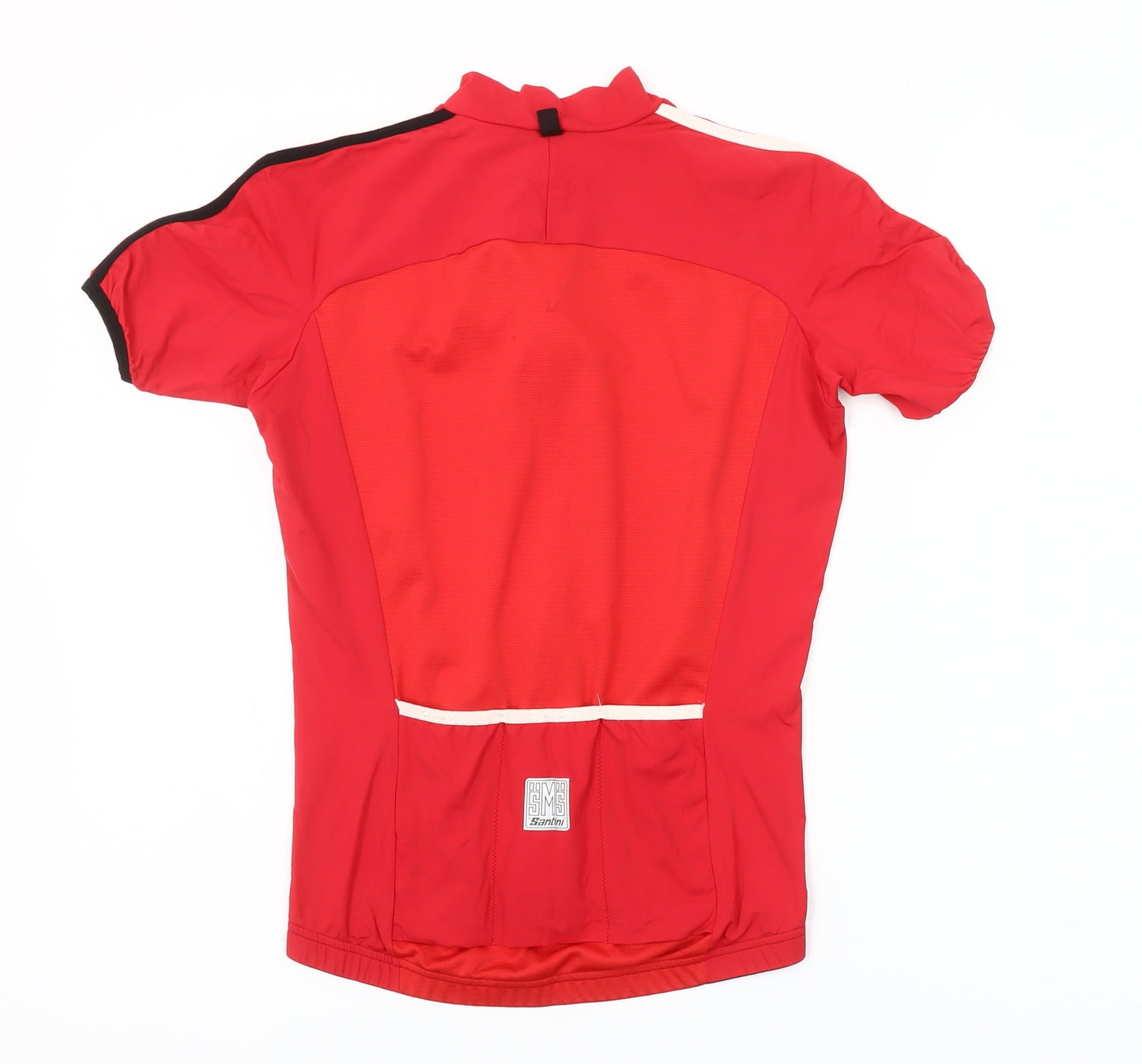 Santini Men's Red Cycling Jersey S Short Sleeve Full Zip Activewear Top