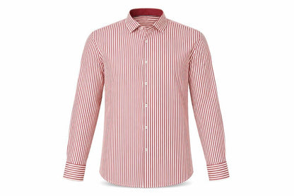 Jack Doyle Men's Red Striped Cotton Button-Up Shirt 15.5in Regular Fit