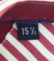 Jack Doyle Men's Red Striped Cotton Button-Up Shirt 15.5in Regular Fit