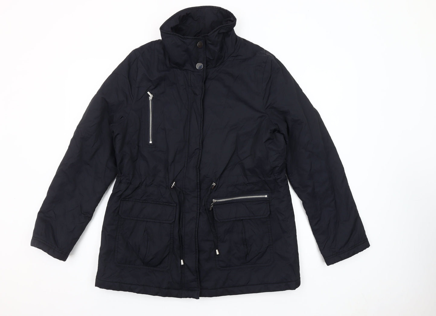 Kaliko Women's Black Size 12 Parka Jacket with Zip Pockets
