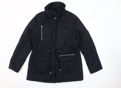 Kaliko Women's Black Size 12 Parka Jacket with Zip Pockets