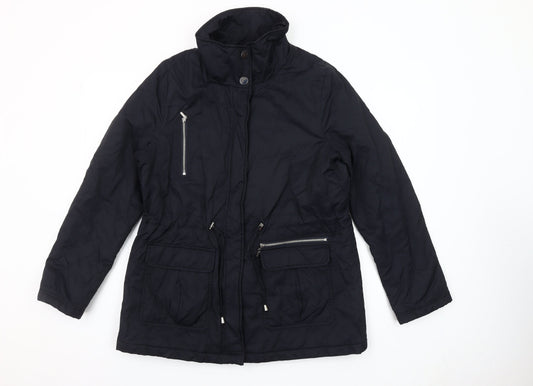 Kaliko Women's Black Size 12 Parka Jacket with Zip Pockets