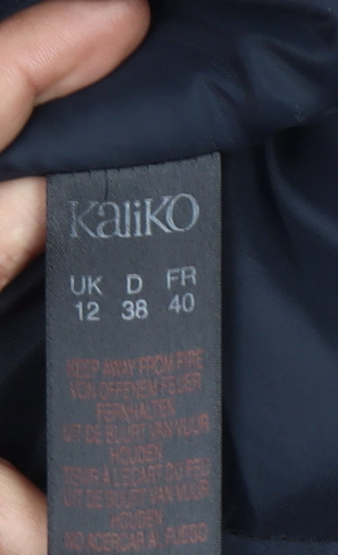 Kaliko Women's Black Size 12 Parka Jacket with Zip Pockets