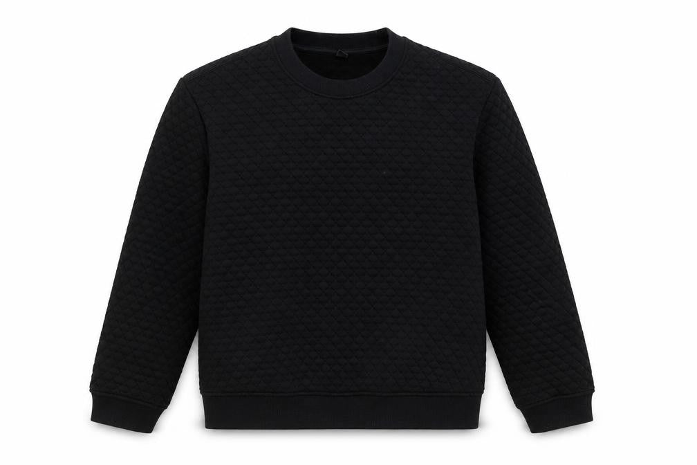 Uniqlo Women Black Quilted Pullover Sweatshirt XL Polyester Blend