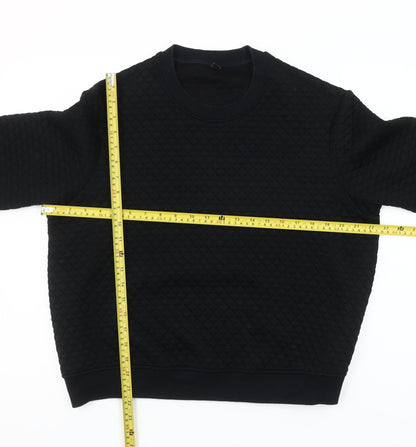 Uniqlo Women Black Quilted Pullover Sweatshirt XL Polyester Blend