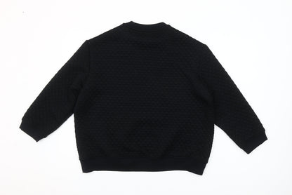 Uniqlo Women Black Quilted Pullover Sweatshirt XL Polyester Blend