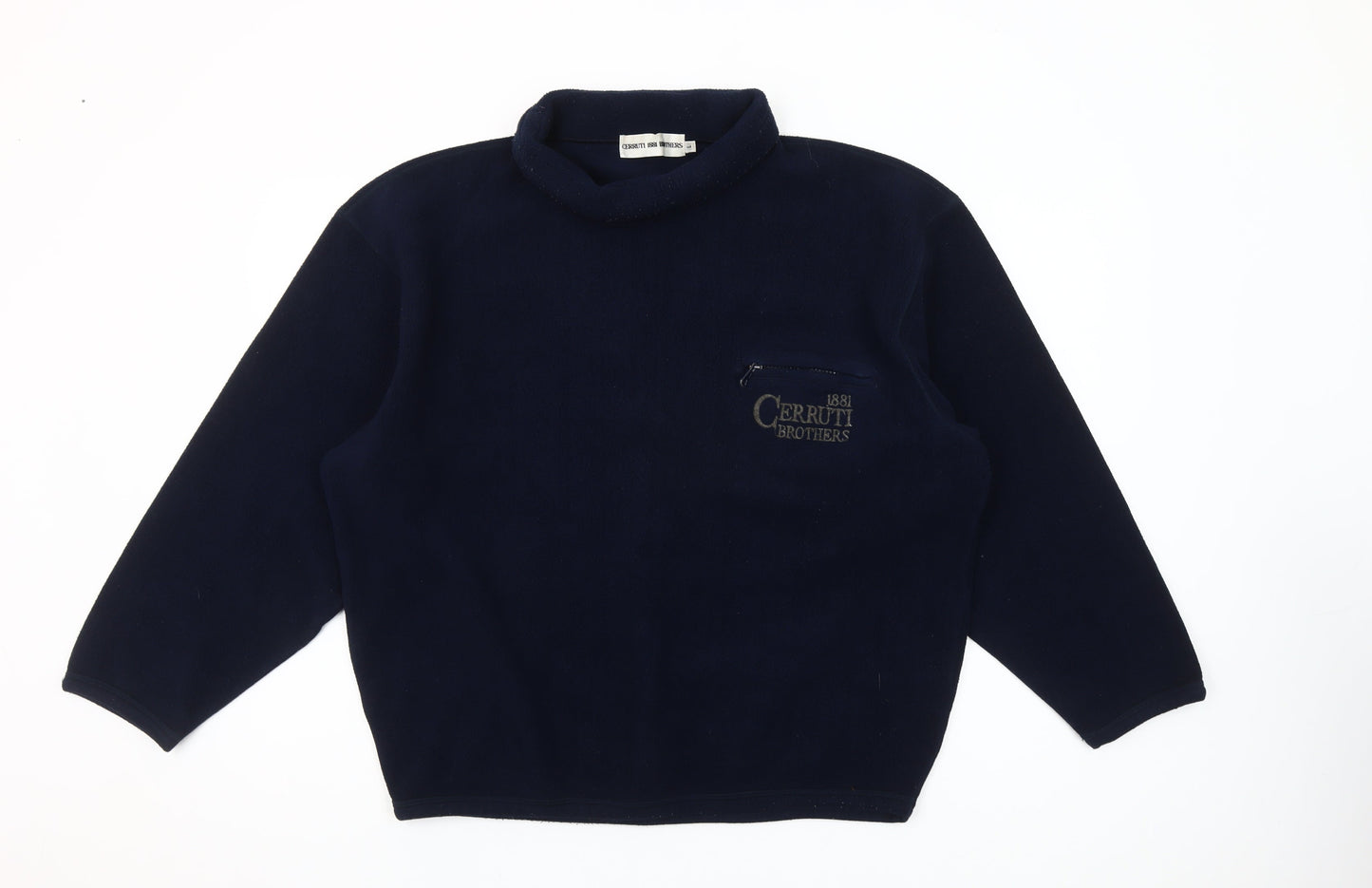 Cerruti 1881 Brothers Navy Fleece Pullover Sweatshirt Women L